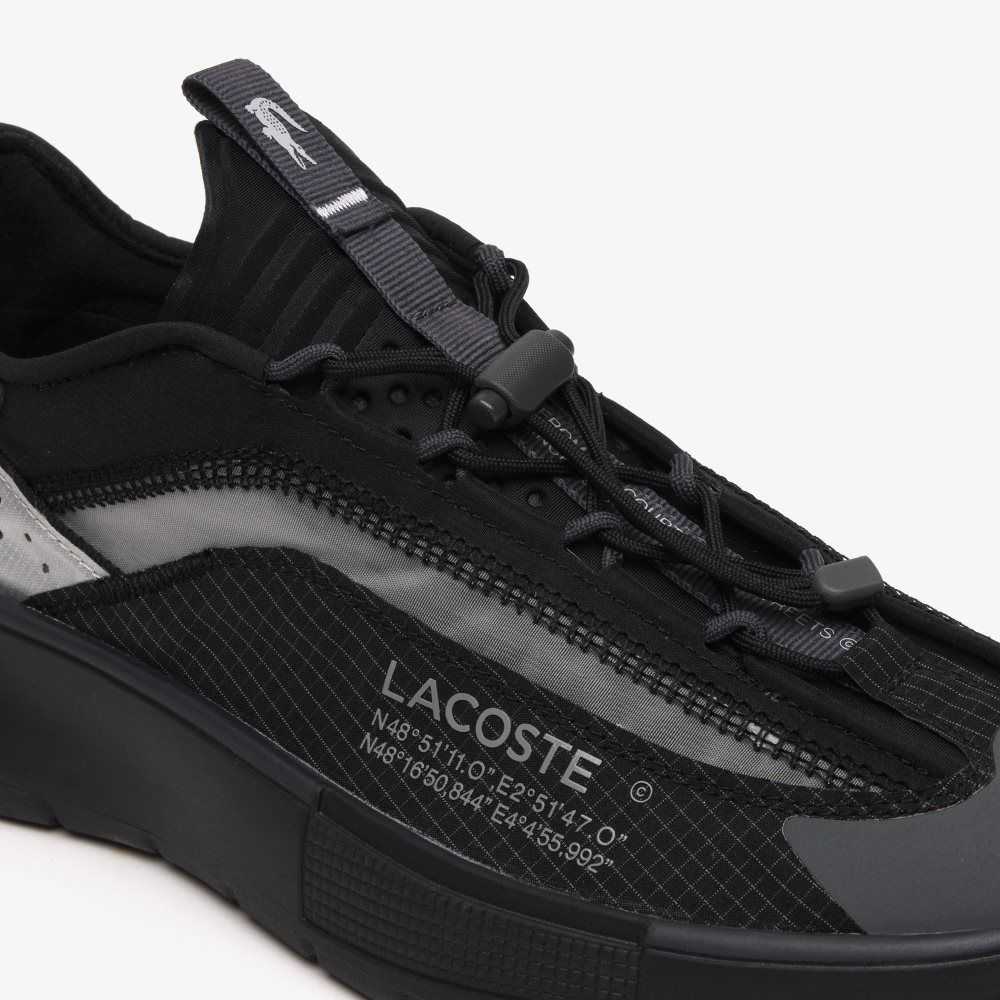 Lacoste Odyssa Lite Nylon and Mesh Sneakers Black / Grey | FZKX-37961