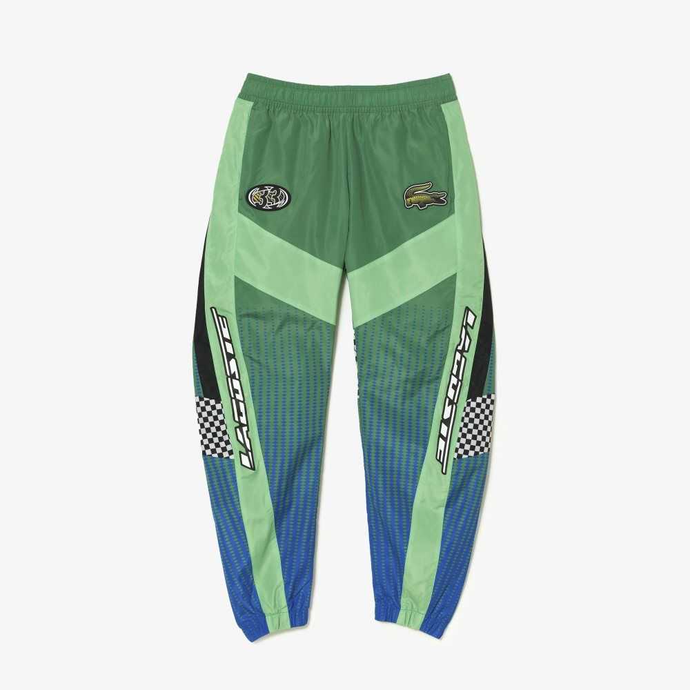 Lacoste Ombre Checkerboard Print Track Pants Green / Blue | QWOA-36907