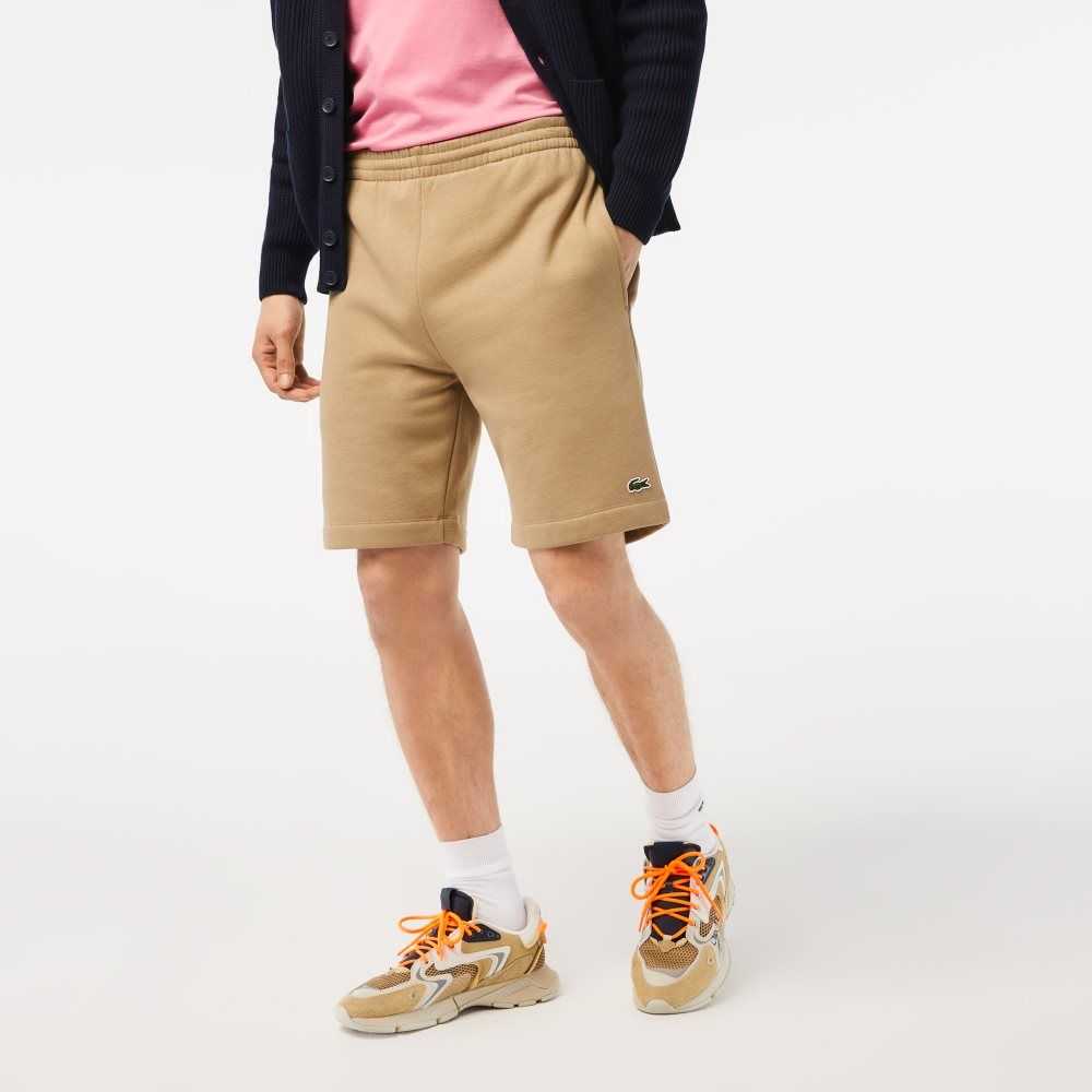 Lacoste Organic Brushed Cotton Fleece Shorts Beige | BMWZ-49681