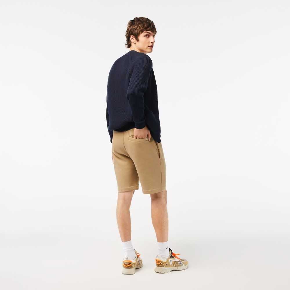 Lacoste Organic Brushed Cotton Fleece Shorts Beige | BMWZ-49681