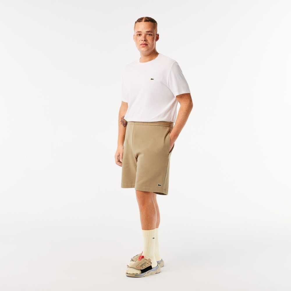 Lacoste Organic Brushed Cotton Fleece Shorts Beige | BMWZ-49681
