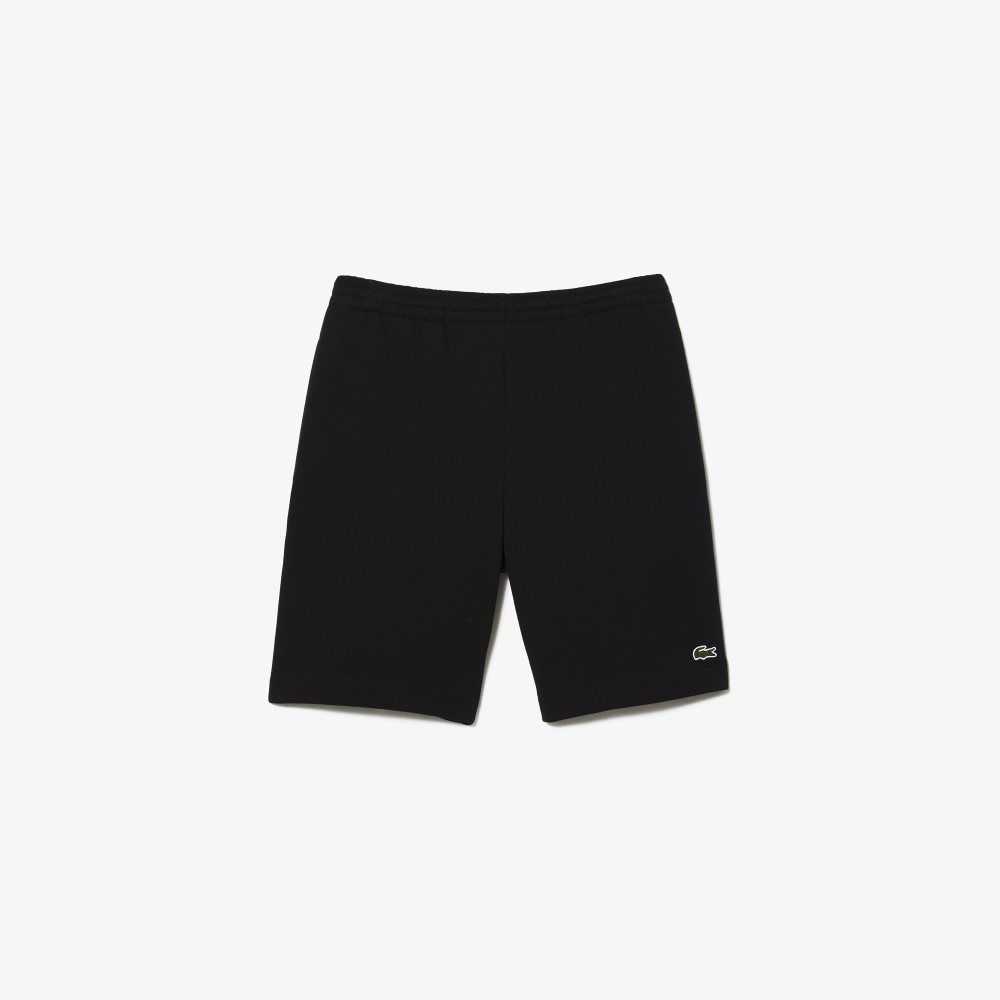 Lacoste Organic Brushed Cotton Fleece Shorts Black | BPXY-10856
