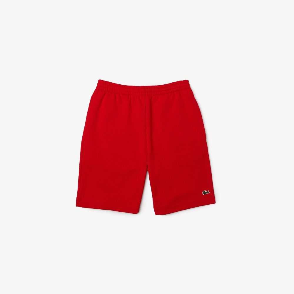 Lacoste Organic Brushed Cotton Fleece Shorts Red | JIZY-80451