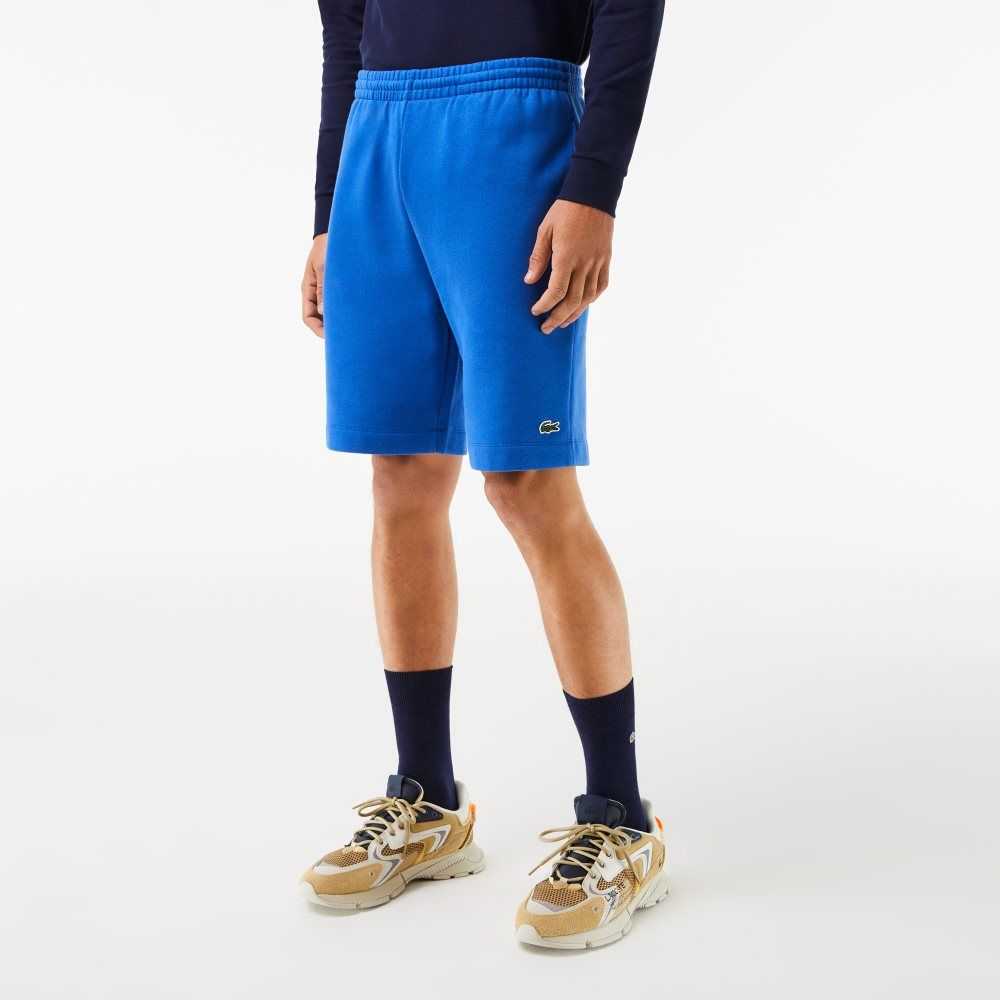 Lacoste Organic Brushed Cotton Fleece Shorts Blue | LJIX-47503