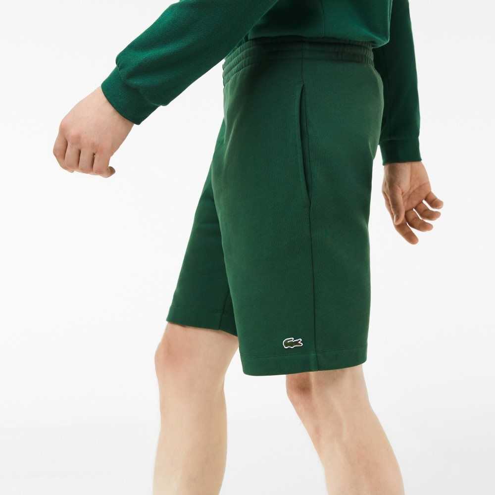 Lacoste Organic Brushed Cotton Fleece Shorts Green | NOWK-35167