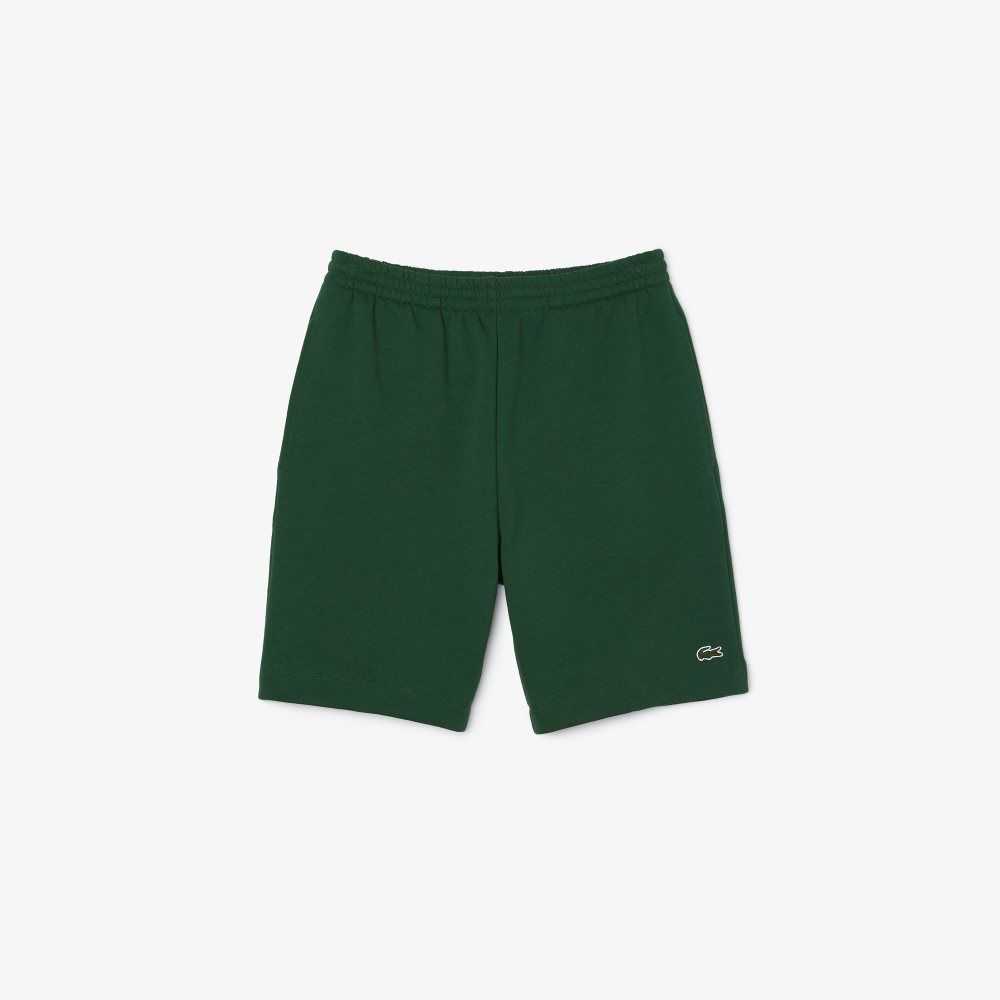 Lacoste Organic Brushed Cotton Fleece Shorts Green | NOWK-35167
