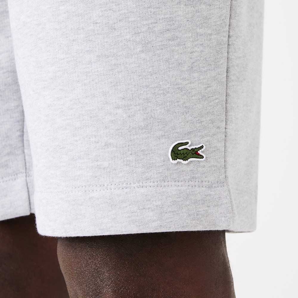 Lacoste Organic Brushed Cotton Fleece Shorts Grey Chine | PXJY-98015