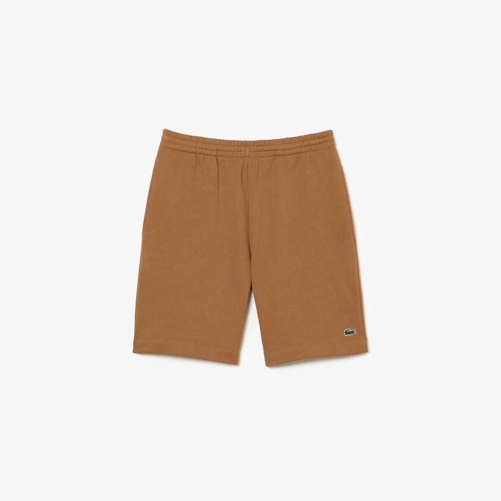 Lacoste Organic Brushed Cotton Fleece Shorts Brown | QMEK-85764