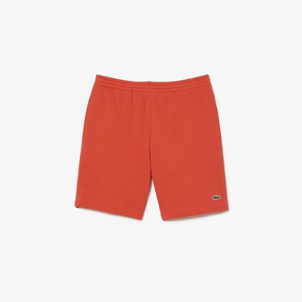 Lacoste Organic Brushed Cotton Fleece Shorts Orange | QZMF-06258