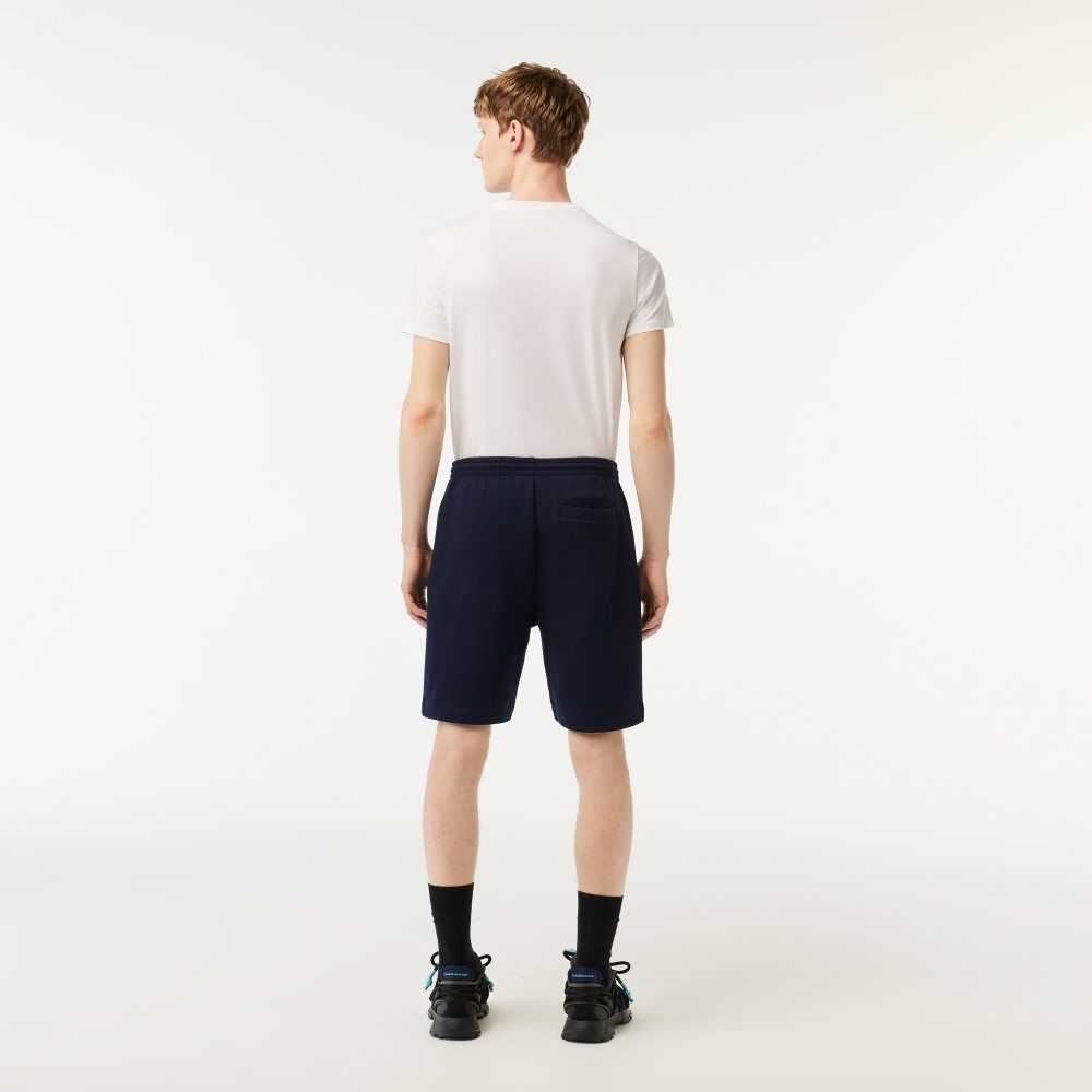 Lacoste Organic Brushed Cotton Fleece Shorts Navy Blue | URBG-80592