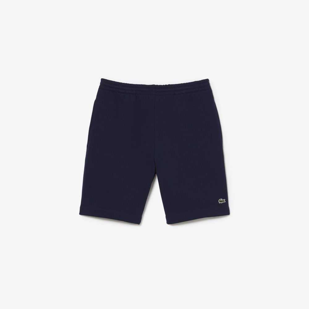 Lacoste Organic Brushed Cotton Fleece Shorts Navy Blue | URBG-80592