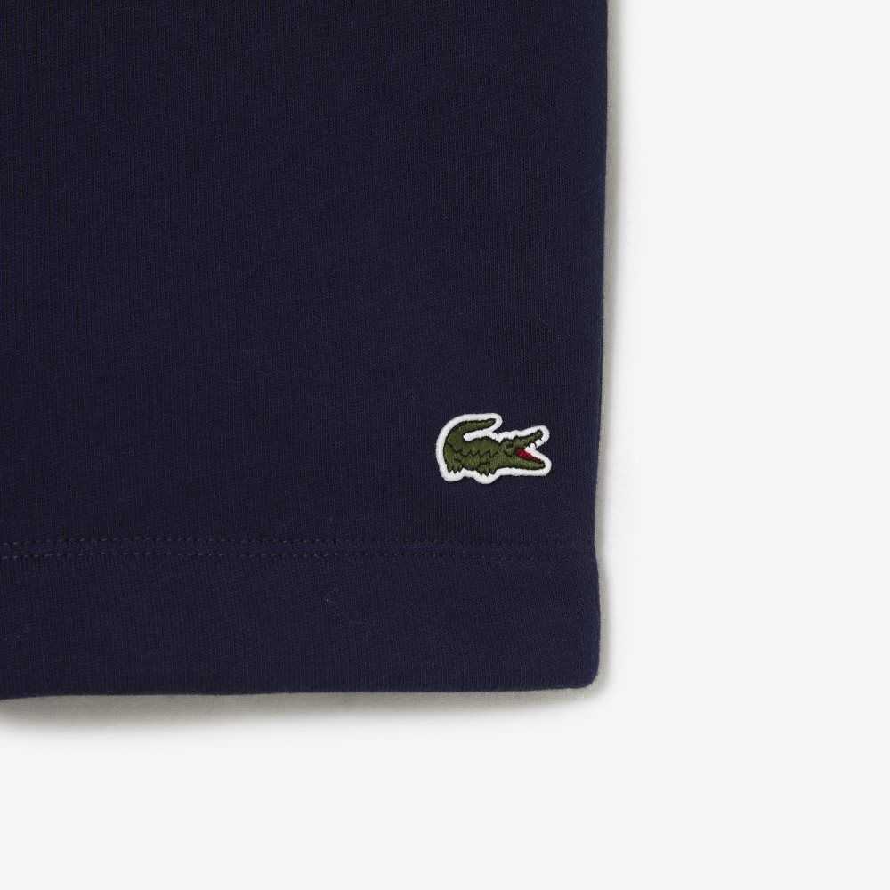 Lacoste Organic Brushed Cotton Fleece Shorts Navy Blue | URBG-80592