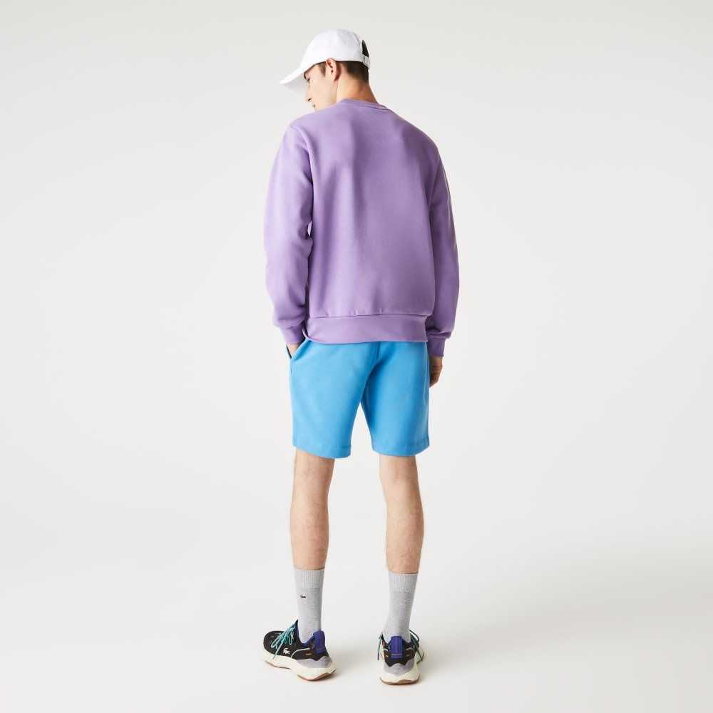 Lacoste Organic Brushed Cotton Fleece Shorts Blue | VAKD-16209