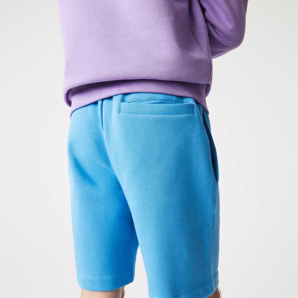 Lacoste Organic Brushed Cotton Fleece Shorts Blue | VAKD-16209
