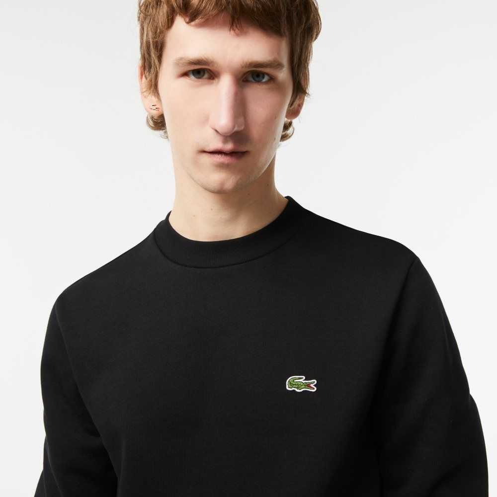 Lacoste Organic Brushed Cotton Sweatshirt Black | FAON-10563