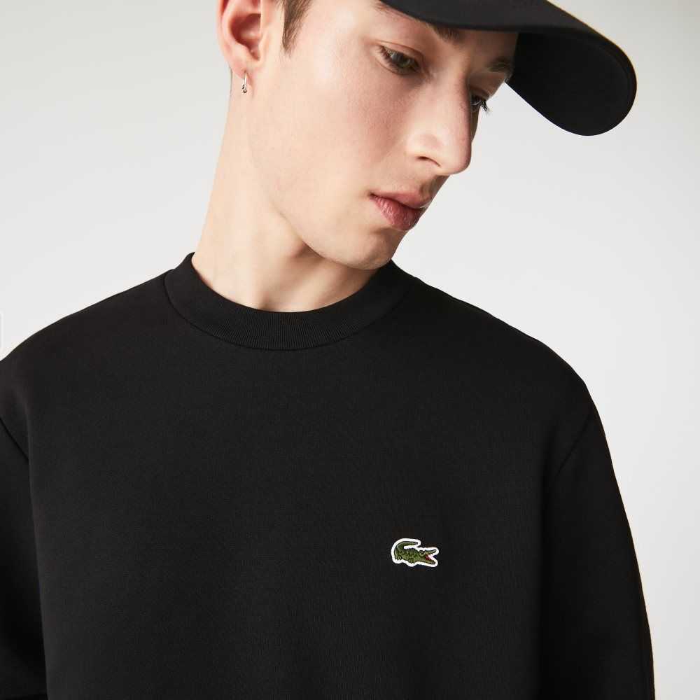 Lacoste Organic Brushed Cotton Sweatshirt Black | FAON-10563