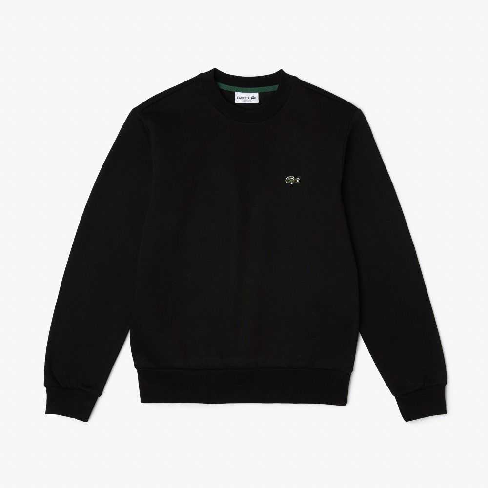 Lacoste Organic Brushed Cotton Sweatshirt Black | FAON-10563