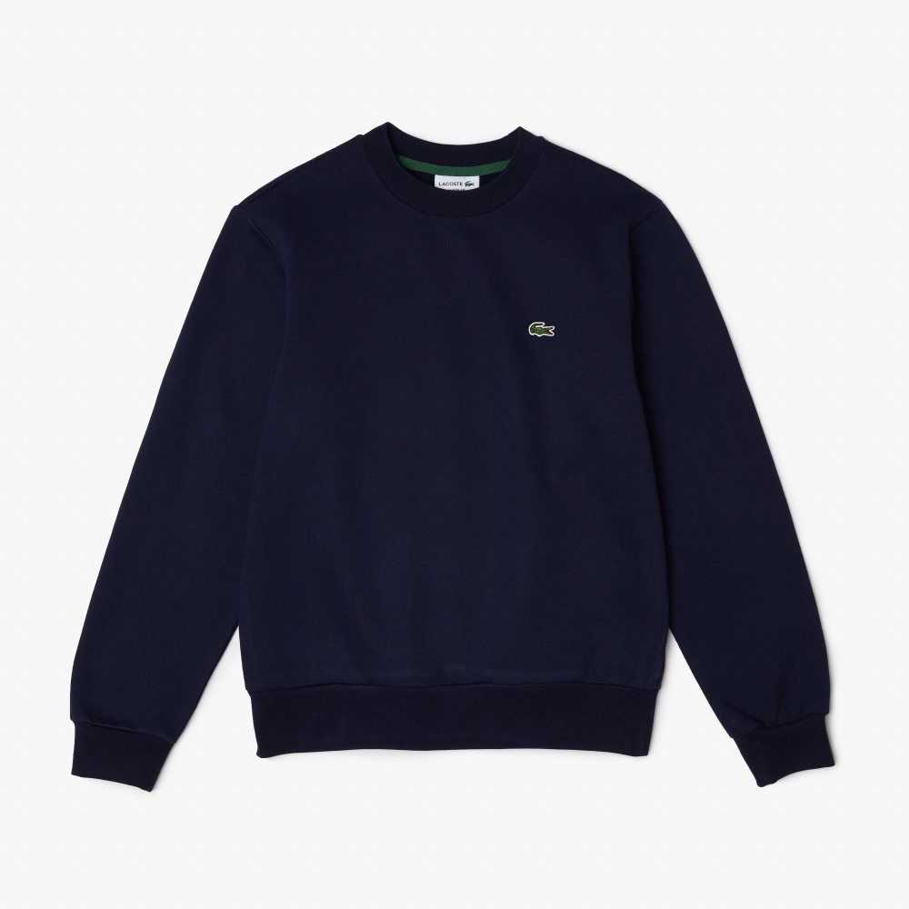 Lacoste Organic Brushed Cotton Sweatshirt Navy Blue | HILC-57861