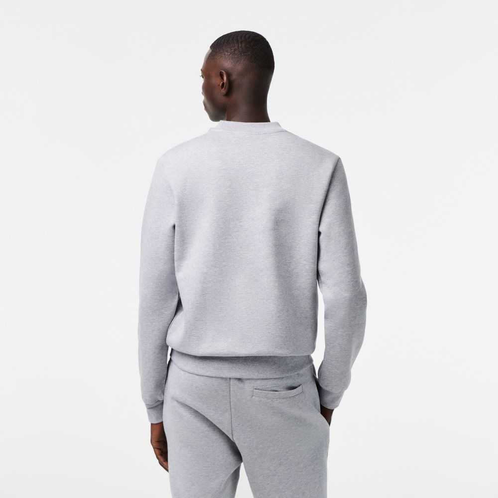 Lacoste Organic Brushed Cotton Sweatshirt Grey Chine | LRUM-61879