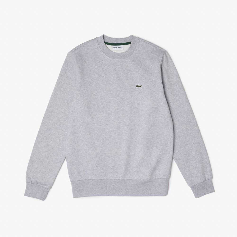 Lacoste Organic Brushed Cotton Sweatshirt Grey Chine | LRUM-61879