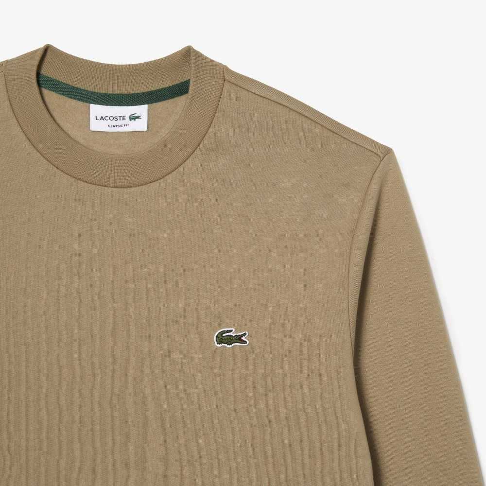 Lacoste Organic Brushed Cotton Sweatshirt Beige | PNDA-57248