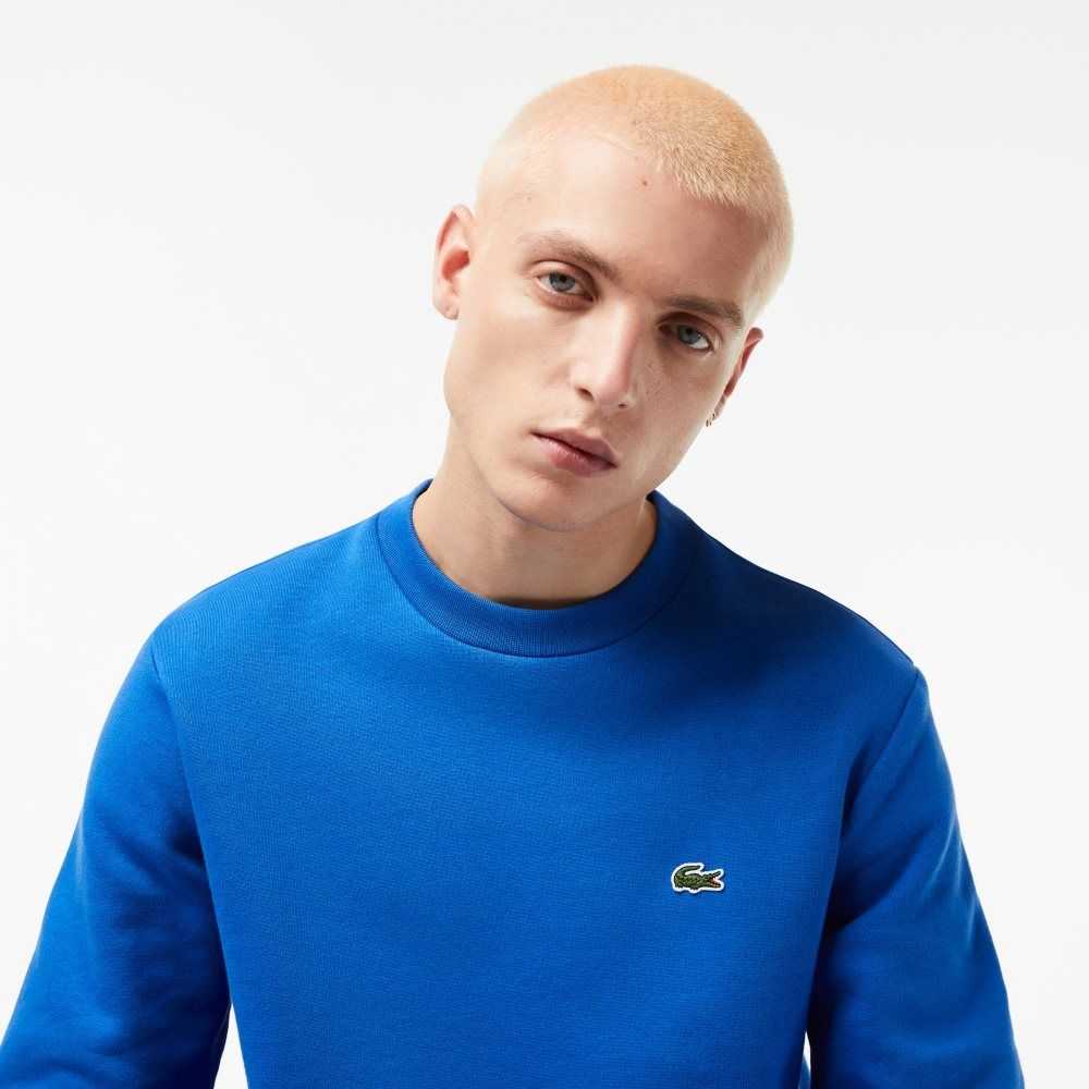 Lacoste Organic Brushed Cotton Sweatshirt Blue | UXOG-14369