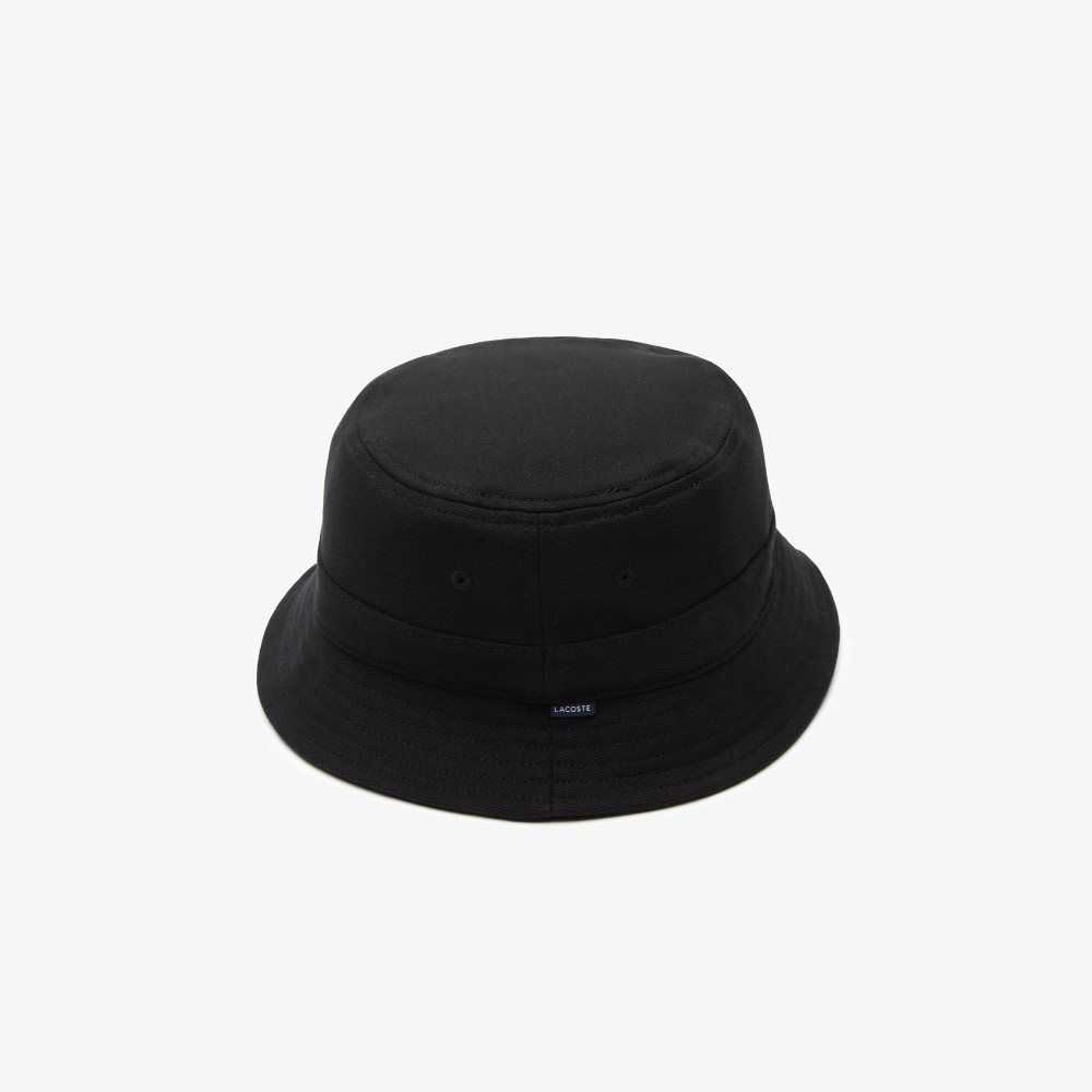 Lacoste Organic Cotton Bucket Hat Black | MOJA-94167