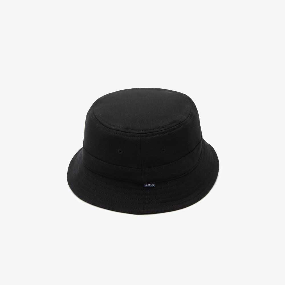 Lacoste Organic Cotton Bucket Hat Black | OFJL-53497