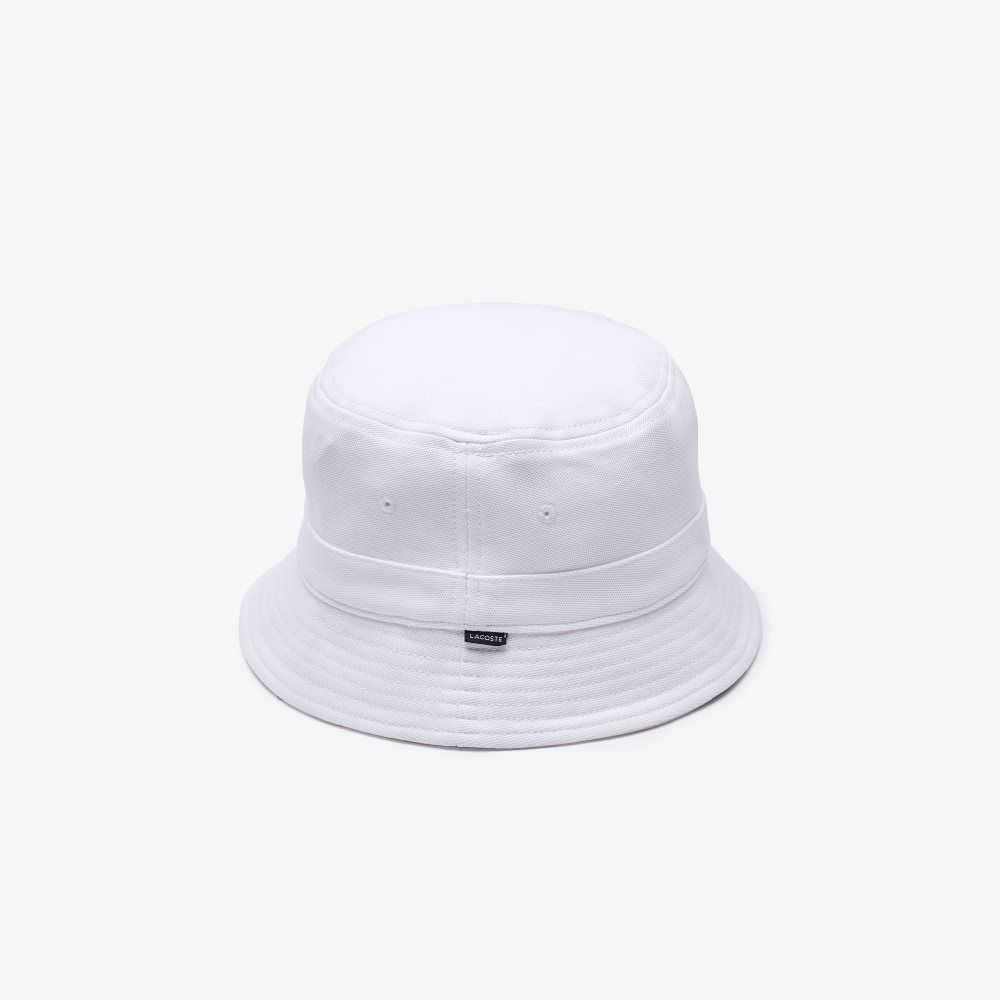 Lacoste Organic Cotton Bucket Hat White | SYDX-64079