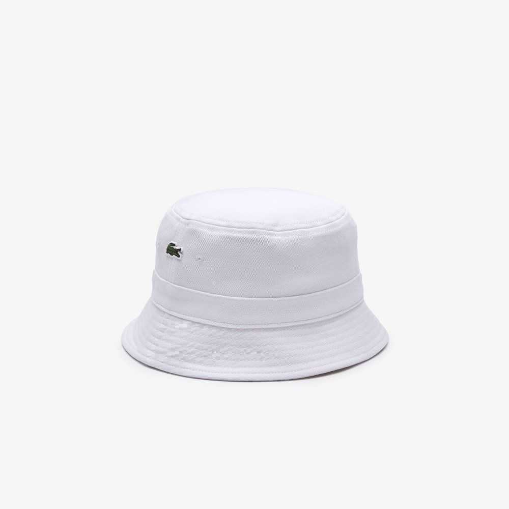 Lacoste Organic Cotton Bucket Hat White | TIWE-75689