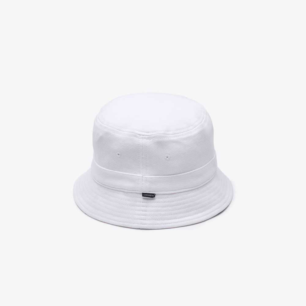 Lacoste Organic Cotton Bucket Hat White | TIWE-75689