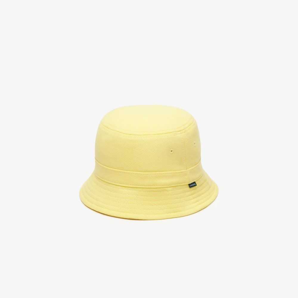 Lacoste Organic Cotton Bucket Hat Yellow | QRVO-01789