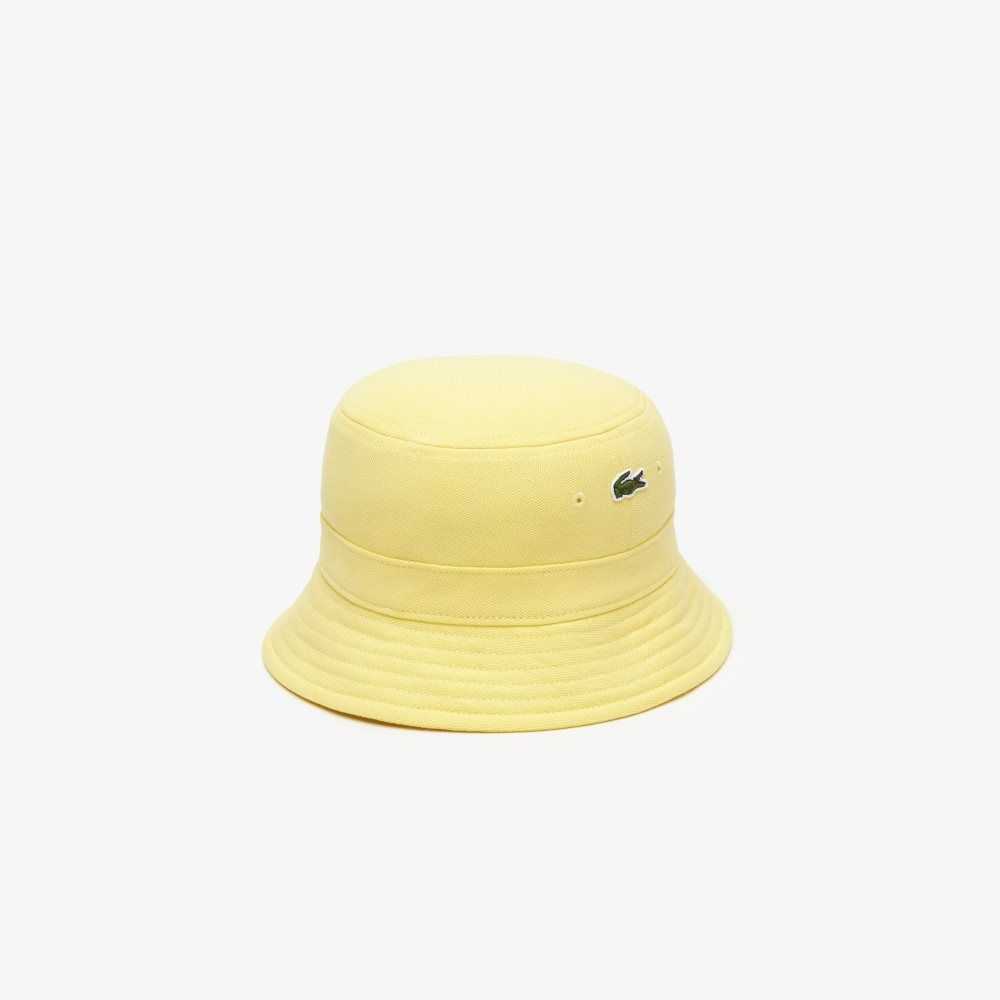 Lacoste Organic Cotton Bucket Hat Yellow | QRVO-01789