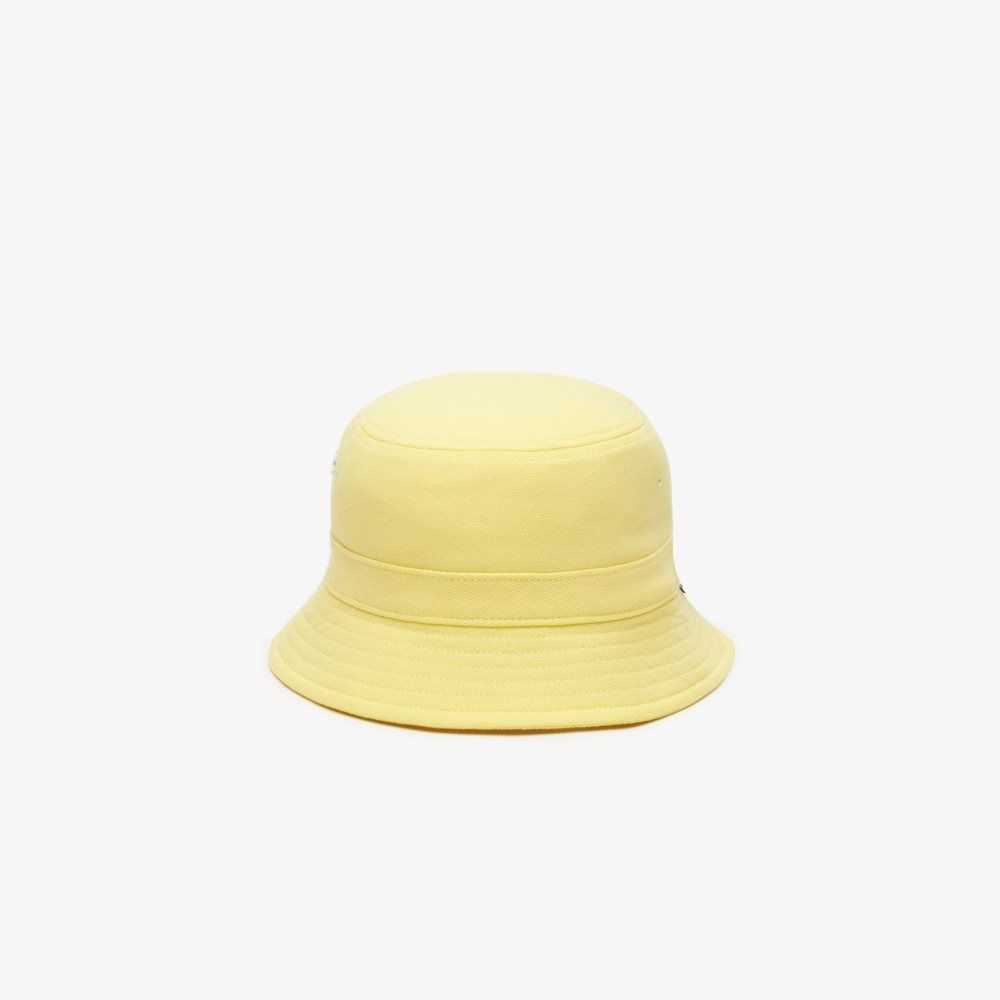 Lacoste Organic Cotton Bucket Hat Yellow | ZRSL-26083