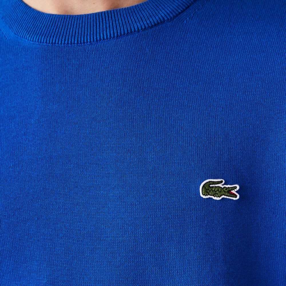 Lacoste Organic Cotton Crew Neck Sweater Blue | EALJ-08571