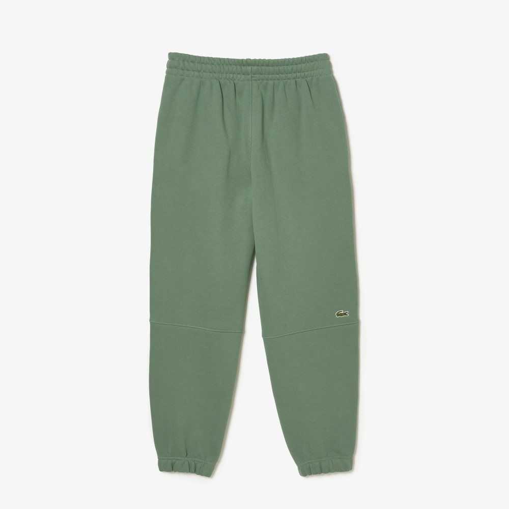 Lacoste Organic Cotton Fleece Trackpants Khaki Green | DBWN-54081