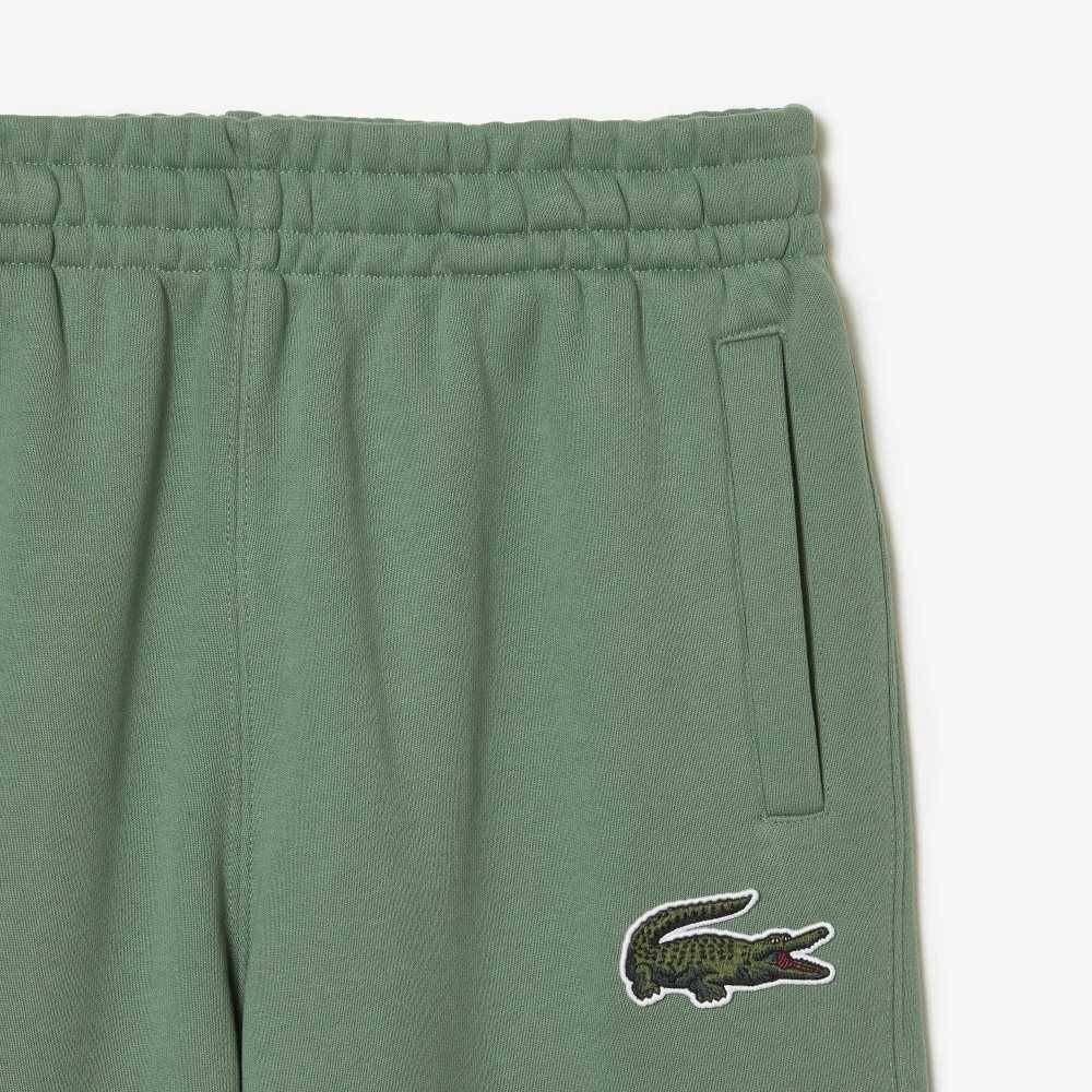 Lacoste Organic Cotton Fleece Trackpants Khaki Green | DBWN-54081