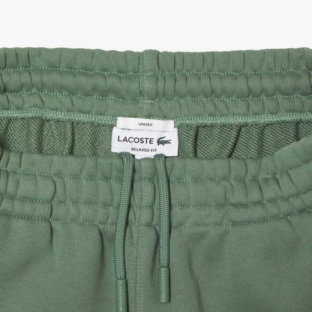Lacoste Organic Cotton Fleece Trackpants Khaki Green | DBWN-54081