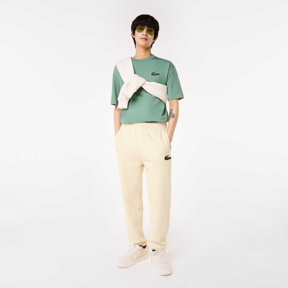 Lacoste Organic Cotton Fleece Trackpants White | HRDG-53897