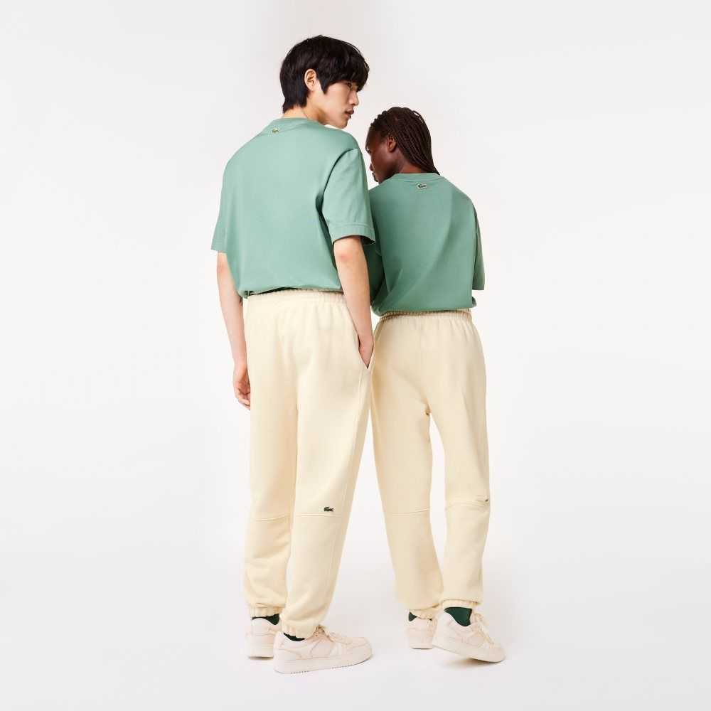 Lacoste Organic Cotton Fleece Trackpants White | HRDG-53897