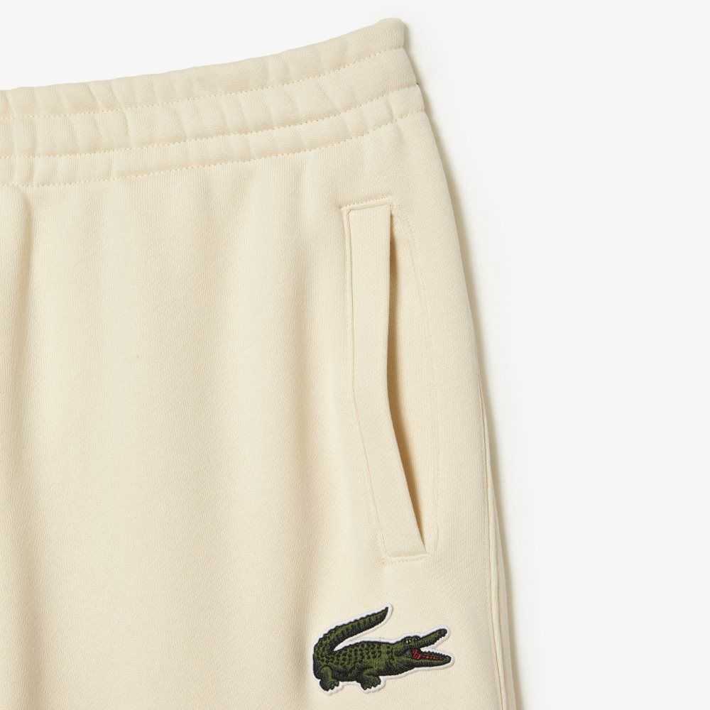 Lacoste Organic Cotton Fleece Trackpants White | HRDG-53897