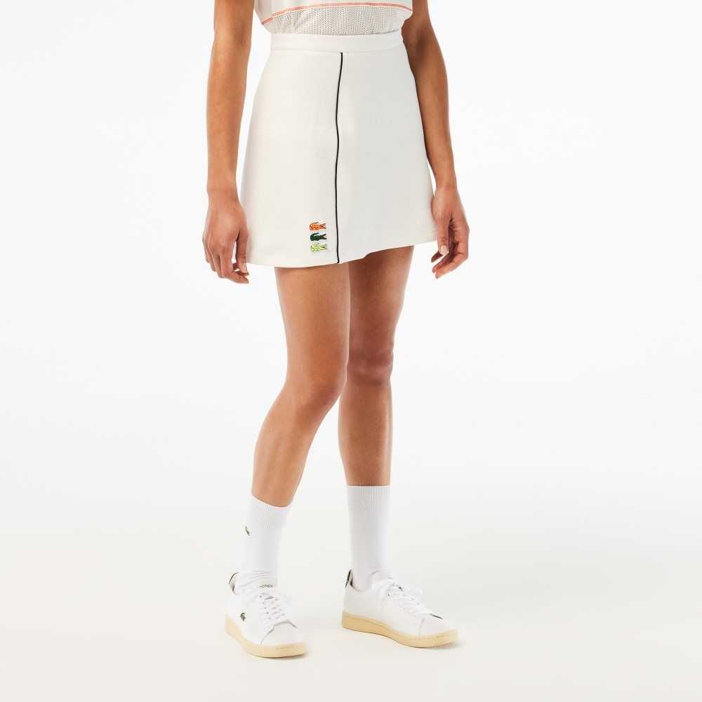 Lacoste Organic Cotton French Made Skirt White | OXUT-67205