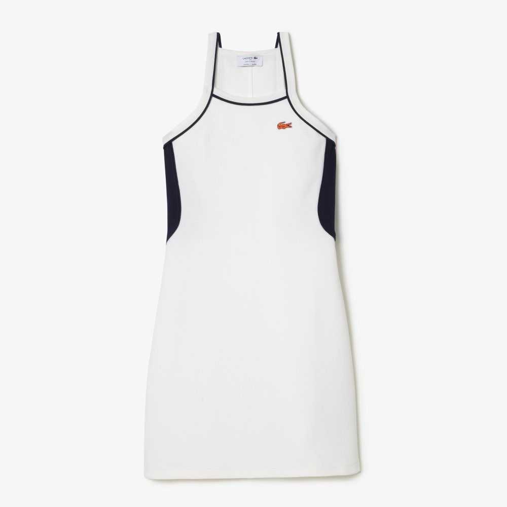 Lacoste Organic Cotton French Made Tennis Dress White | SDYN-70962