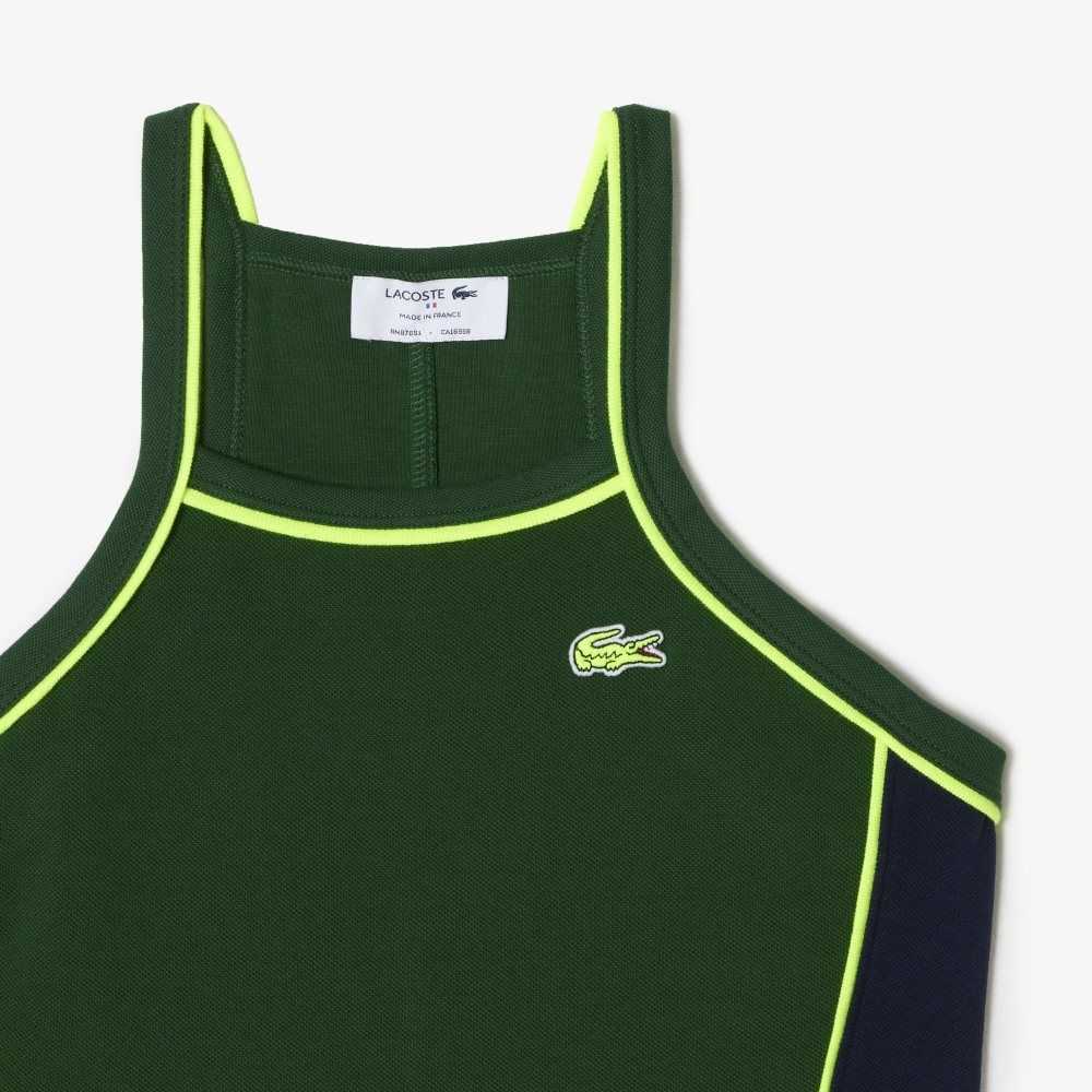 Lacoste Organic Cotton French Made Tennis Dress Green | YLMD-25316