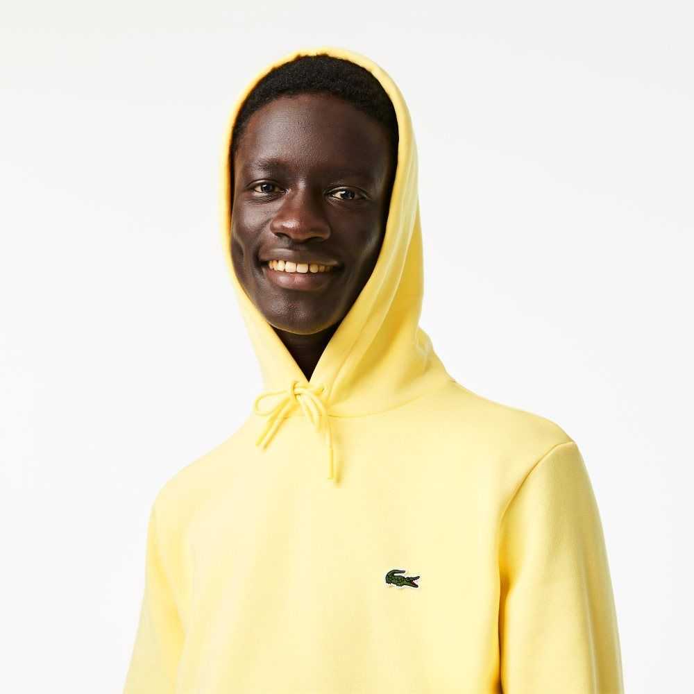Lacoste Organic Cotton Hooded Sweatshirt Yellow | ATRP-70865