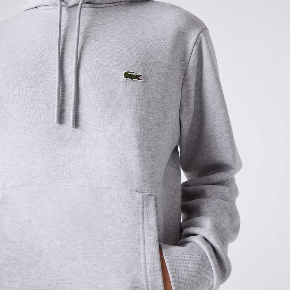 Lacoste Organic Cotton Hooded Sweatshirt Grey Chine | IXAV-96041