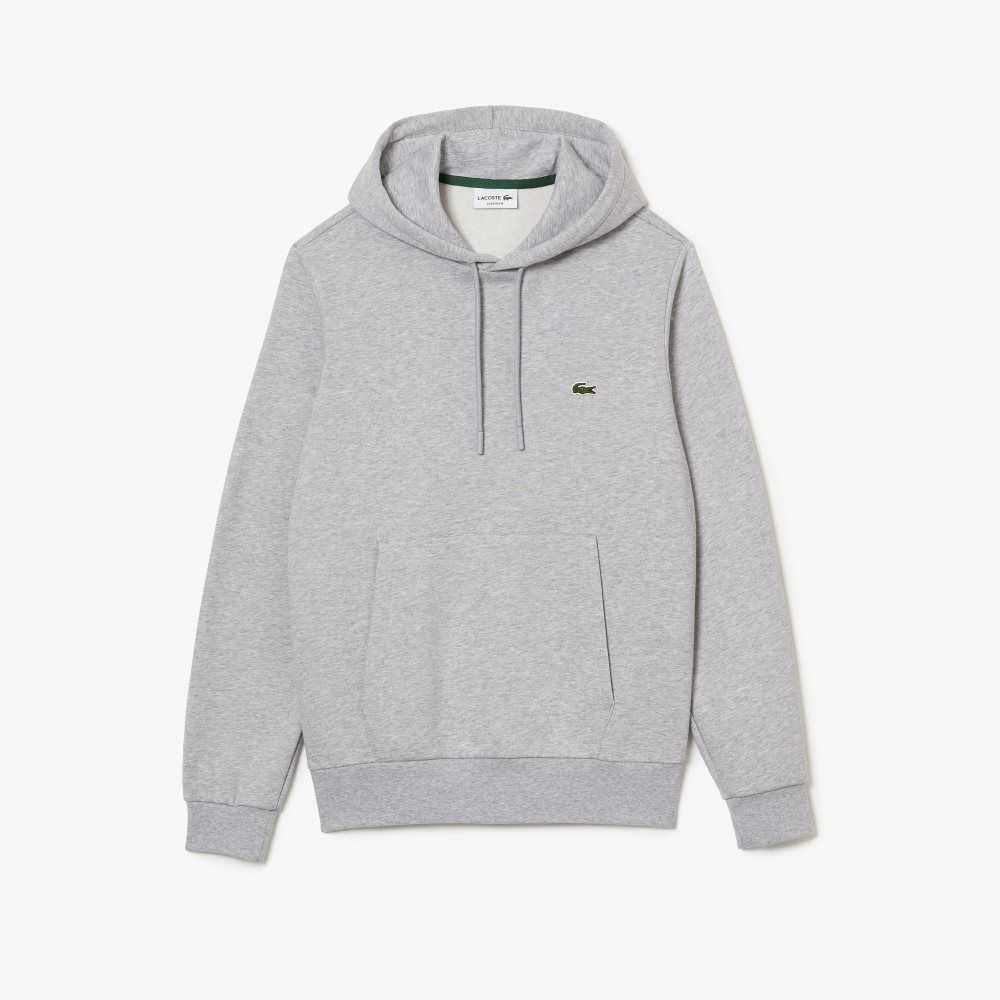 Lacoste Organic Cotton Hooded Sweatshirt Grey Chine | IXAV-96041