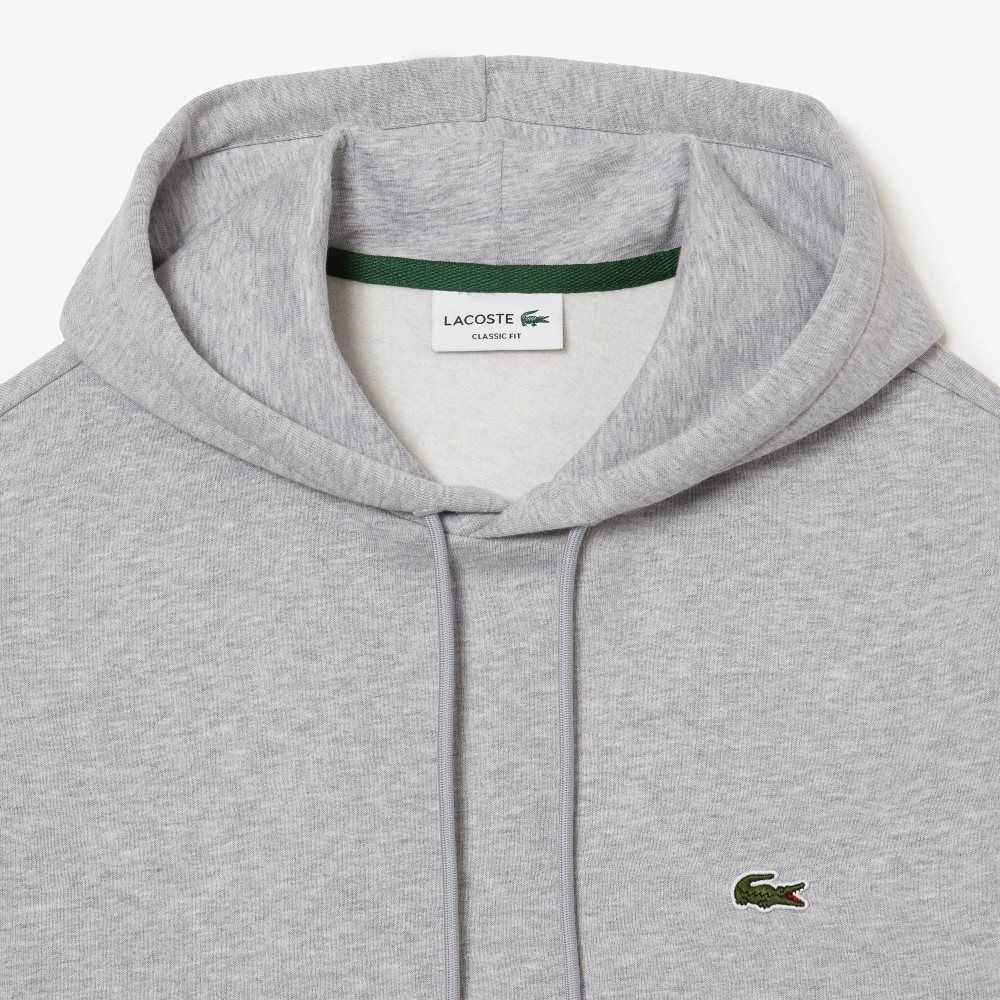 Lacoste Organic Cotton Hooded Sweatshirt Grey Chine | IXAV-96041