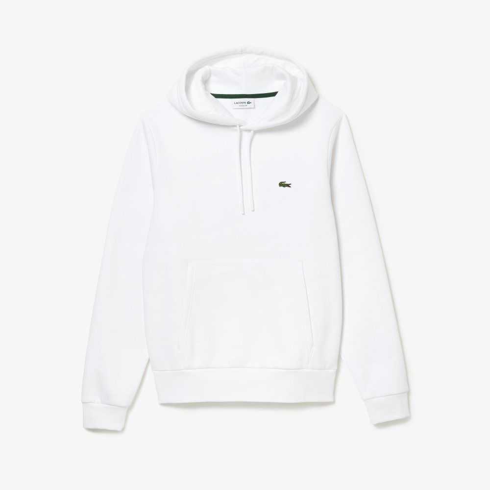 Lacoste Organic Cotton Hooded Sweatshirt White | RFDK-83045