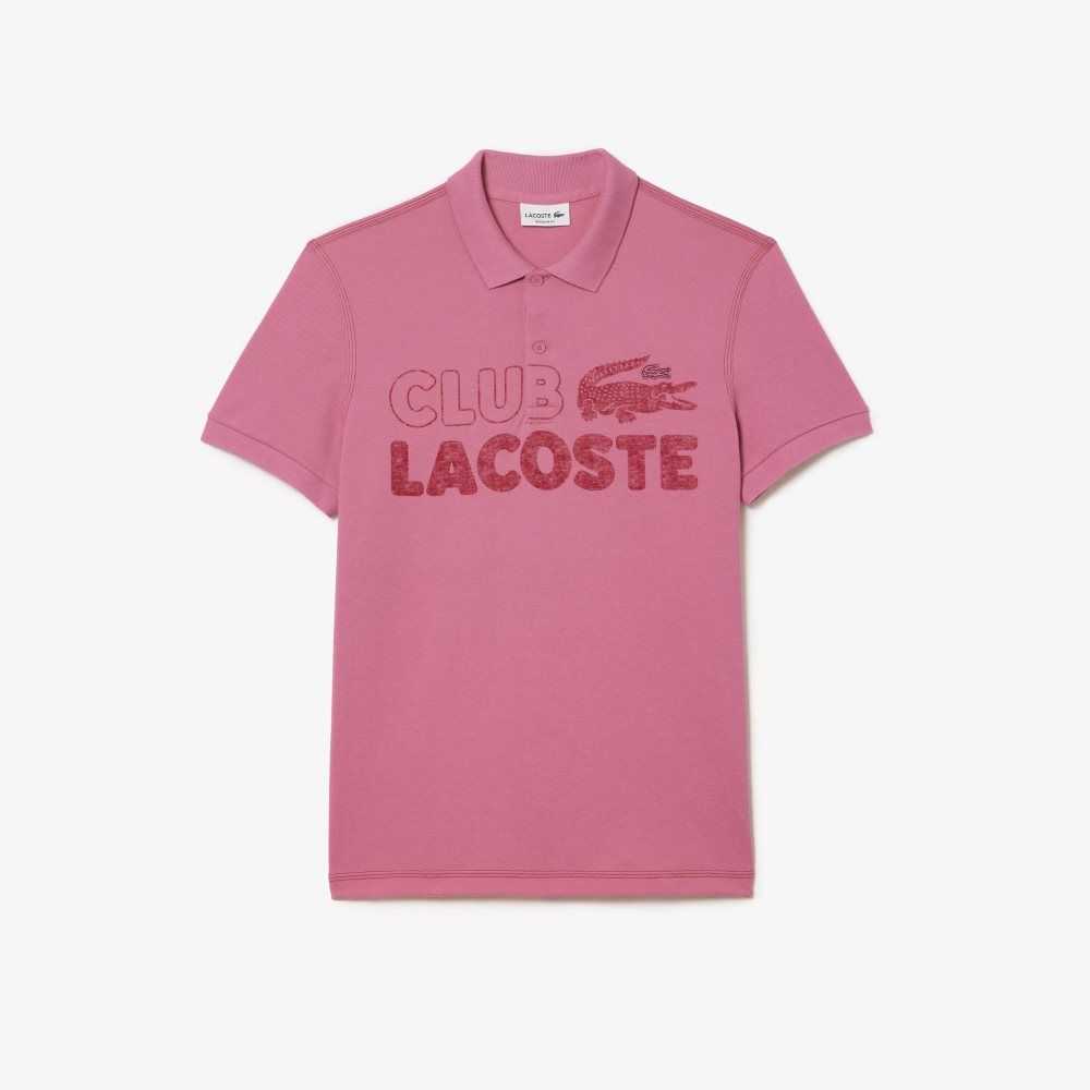 Lacoste Organic Cotton Printed Polo Pink | GKRF-32486